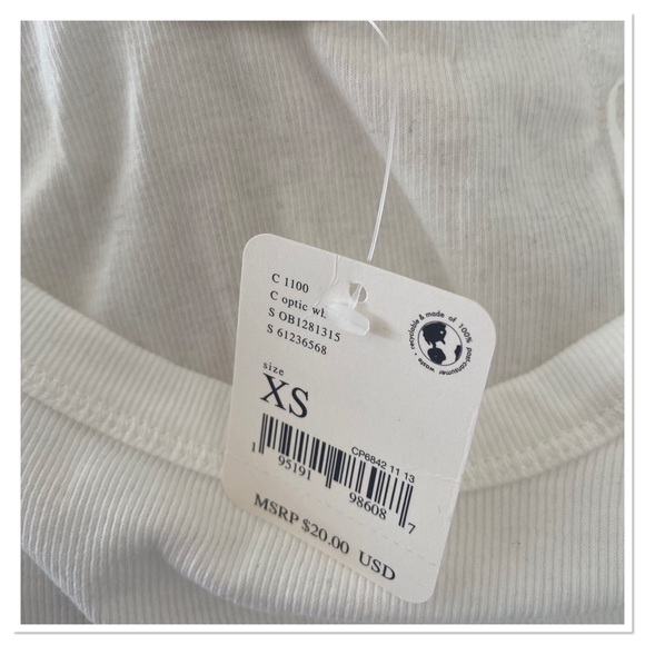 Free People Alia Tank Top In Optic White XS NWT - Picture 5 of 5